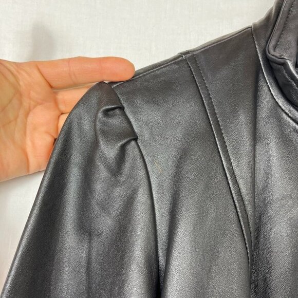 Alpinestars 100% Leather Motorcycle Jacket Womens S Side Zip Pleated Moto Black - Picture 2 of 16